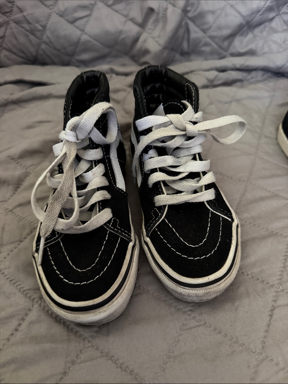 Vans Kids Black and White High-Top Sneakers